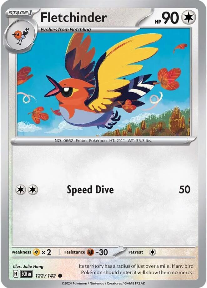 Fletchinder (122/142) [Scarlet & Violet: Stellar Crown] | Jomio and Rueliete's Cards and Comics