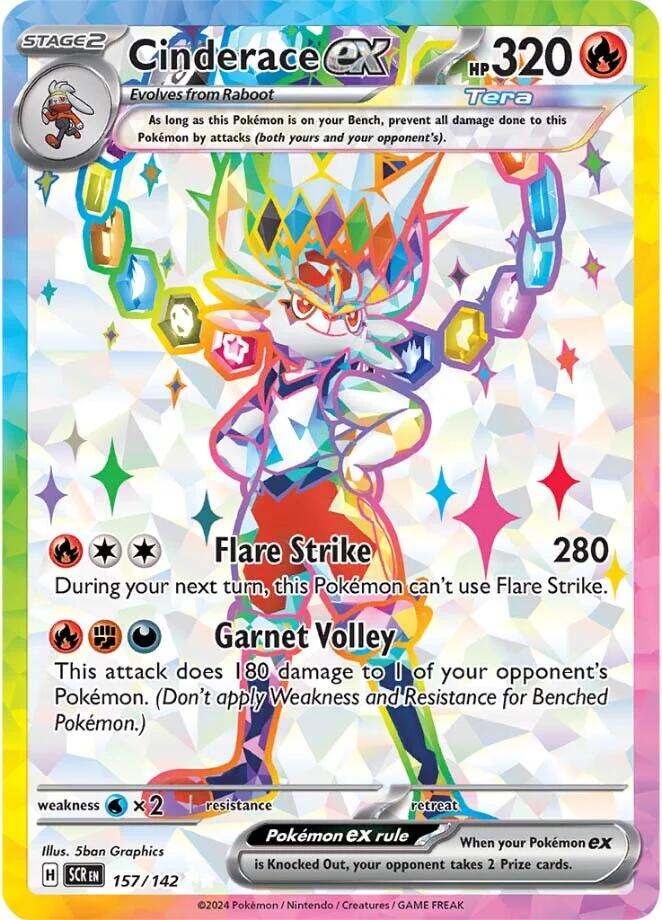 Cinderace ex (157/142) [Scarlet & Violet: Stellar Crown] | Jomio and Rueliete's Cards and Comics