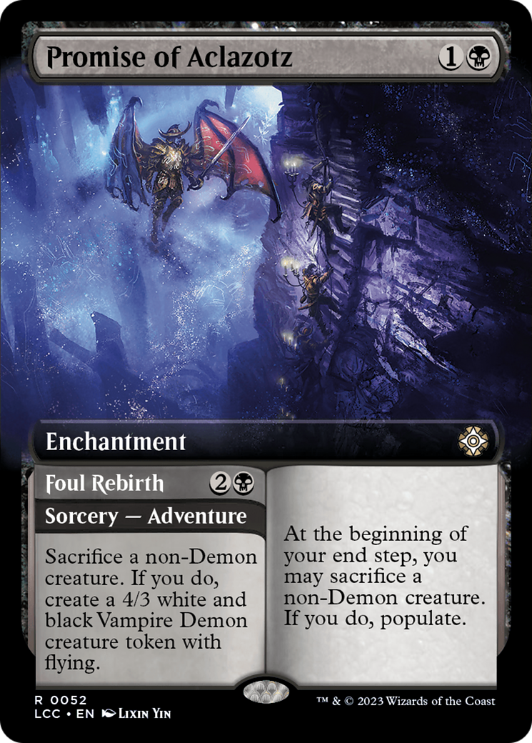 Promise of Aclazotz // Foul Rebirth (Extended Art) [The Lost Caverns of Ixalan Commander] | Jomio and Rueliete's Cards and Comics