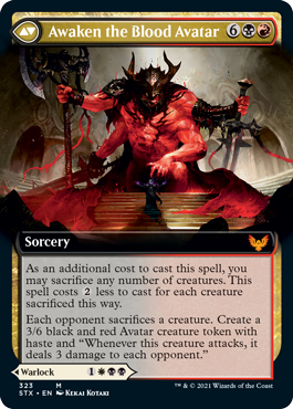 Extus, Oriq Overlord // Awaken the Blood Avatar (Extended Art) [Strixhaven: School of Mages] | Jomio and Rueliete's Cards and Comics