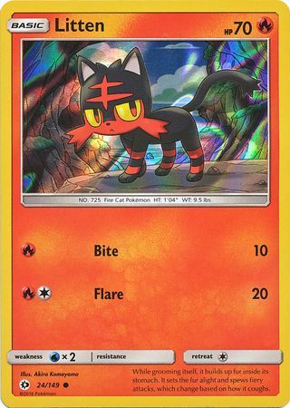 Litten (24/149) (Water Web Holo) [Sun & Moon: Base Set] | Jomio and Rueliete's Cards and Comics