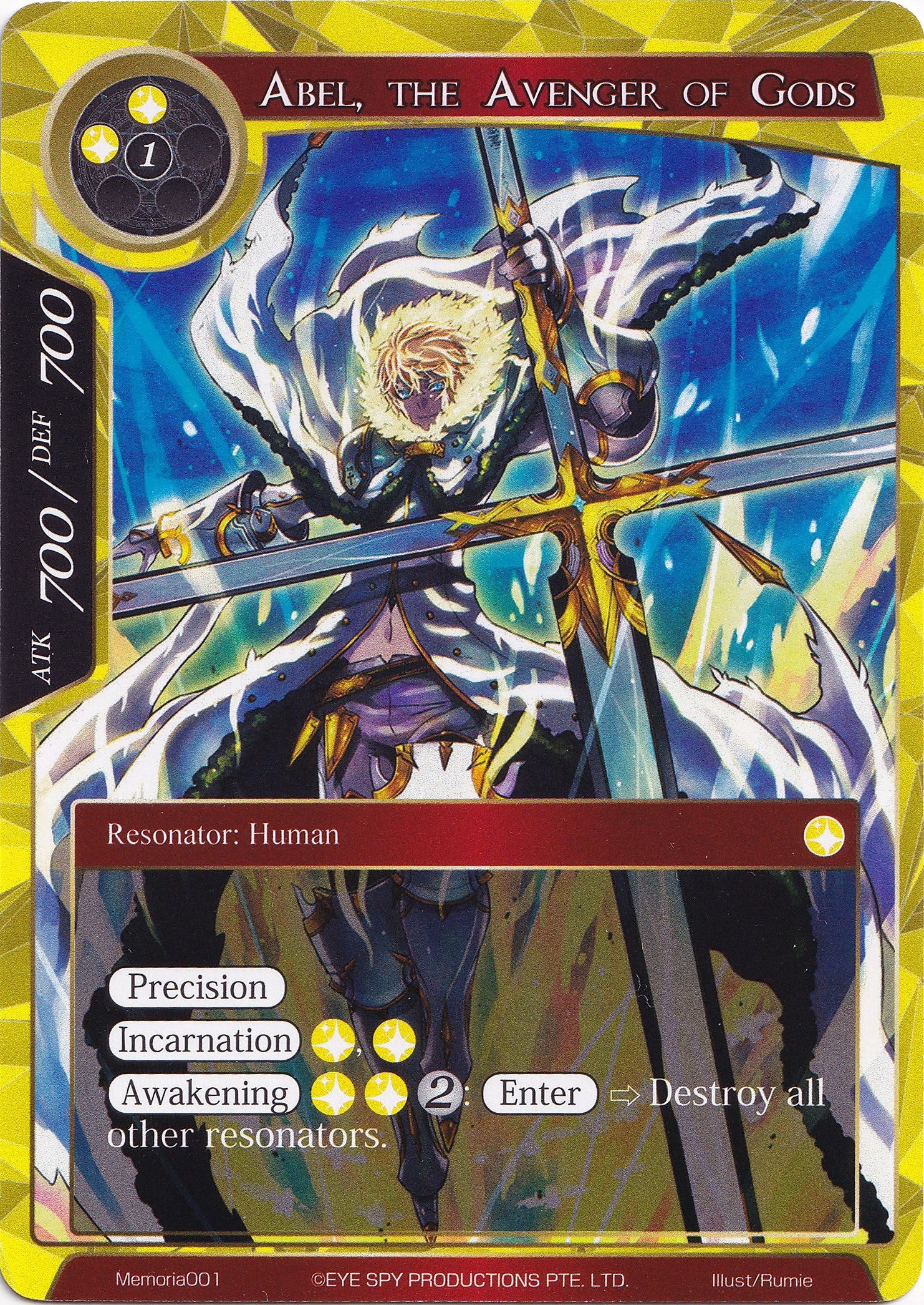 Abel, the Avenger of Gods (Memoria001) [Alice Origin Memoria Cards] | Jomio and Rueliete's Cards and Comics