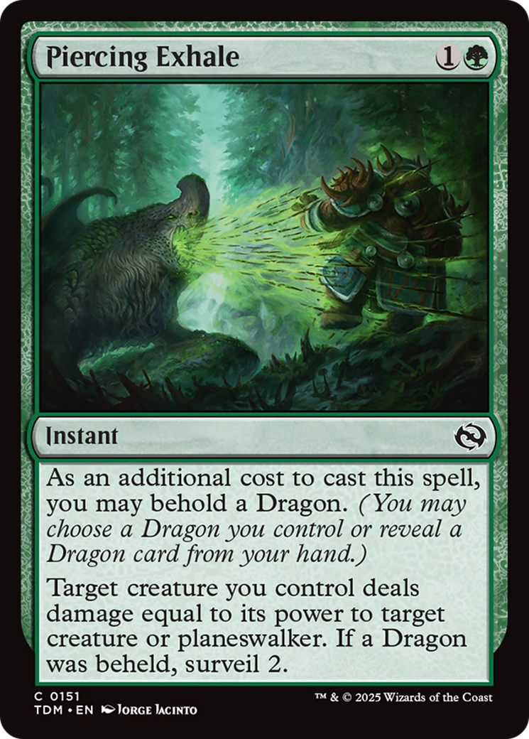 Piercing Exhale [Tarkir: Dragonstorm] | Jomio and Rueliete's Cards and Comics