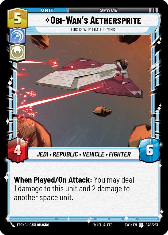 Obi-Wan's Aethersprite - This is Why I Hate Flying (048/257) (048/257) [Twilight of the Republic] | Jomio and Rueliete's Cards and Comics