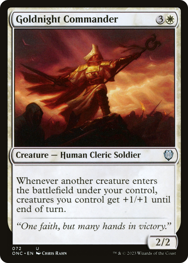 Goldnight Commander [Phyrexia: All Will Be One Commander] | Jomio and Rueliete's Cards and Comics