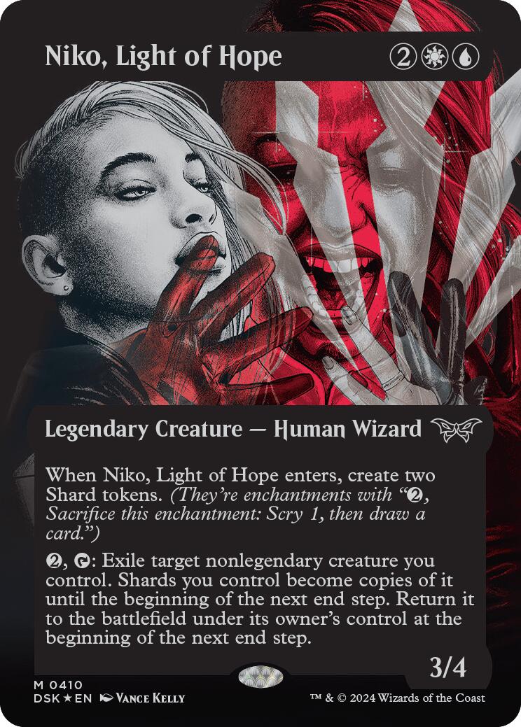 Niko, Light of Hope (Showcase) (Textured) [Duskmourn: House of Horror] | Jomio and Rueliete's Cards and Comics
