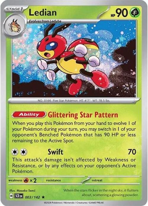 Ledian (003/142) (Theme Deck Exclusive) [Scarlet & Violet: Stellar Crown] | Jomio and Rueliete's Cards and Comics