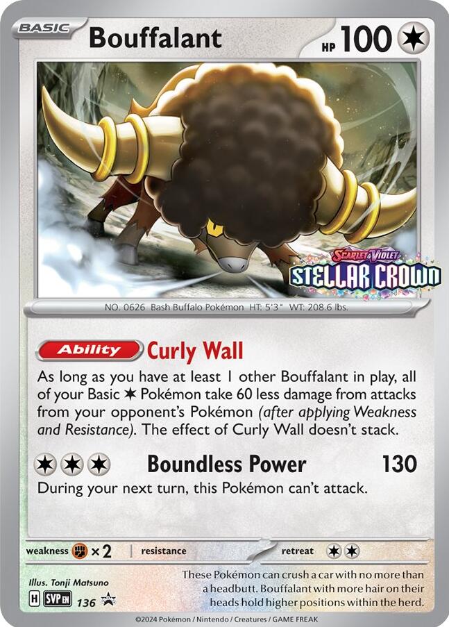Bouffalant (SVP136) [Scarlet & Violet: Black Star Promos] | Jomio and Rueliete's Cards and Comics
