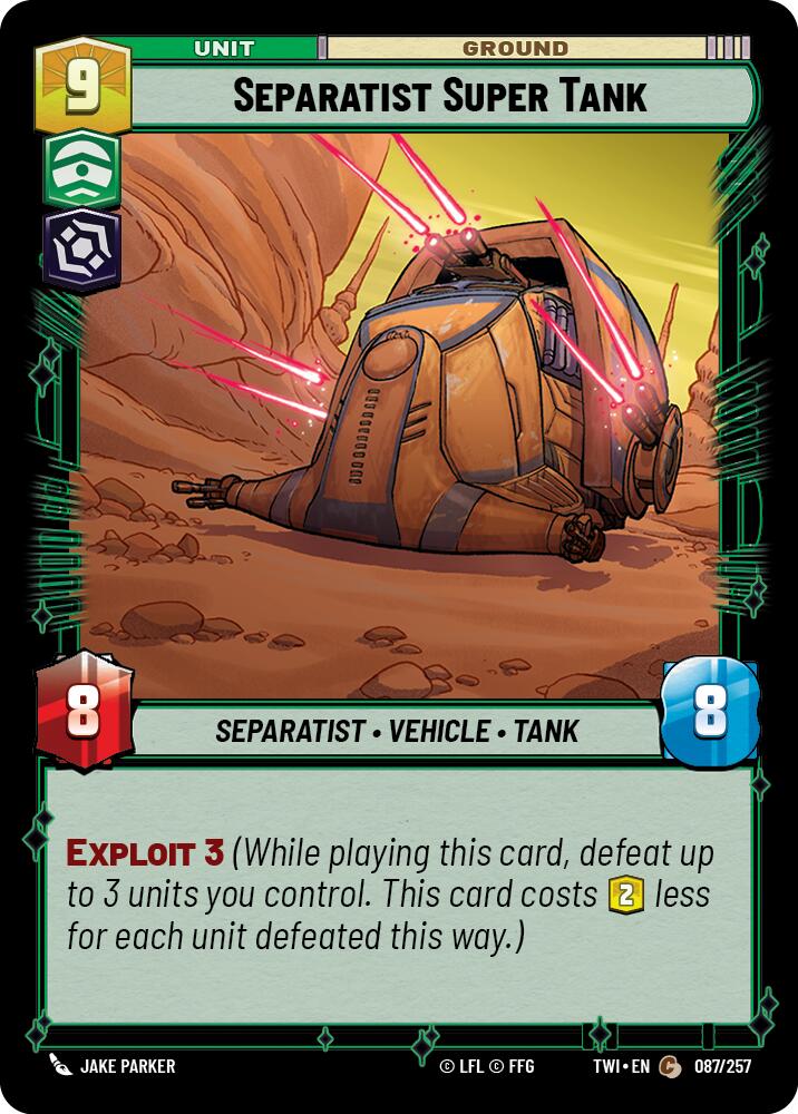 Separatist Super Tank (087/257) (087/257) [Twilight of the Republic] | Jomio and Rueliete's Cards and Comics
