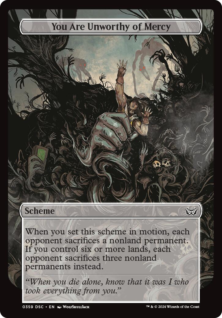 You Are Unworthy of Mercy (Full Art) [Duskmourn: Archenemy] | Jomio and Rueliete's Cards and Comics
