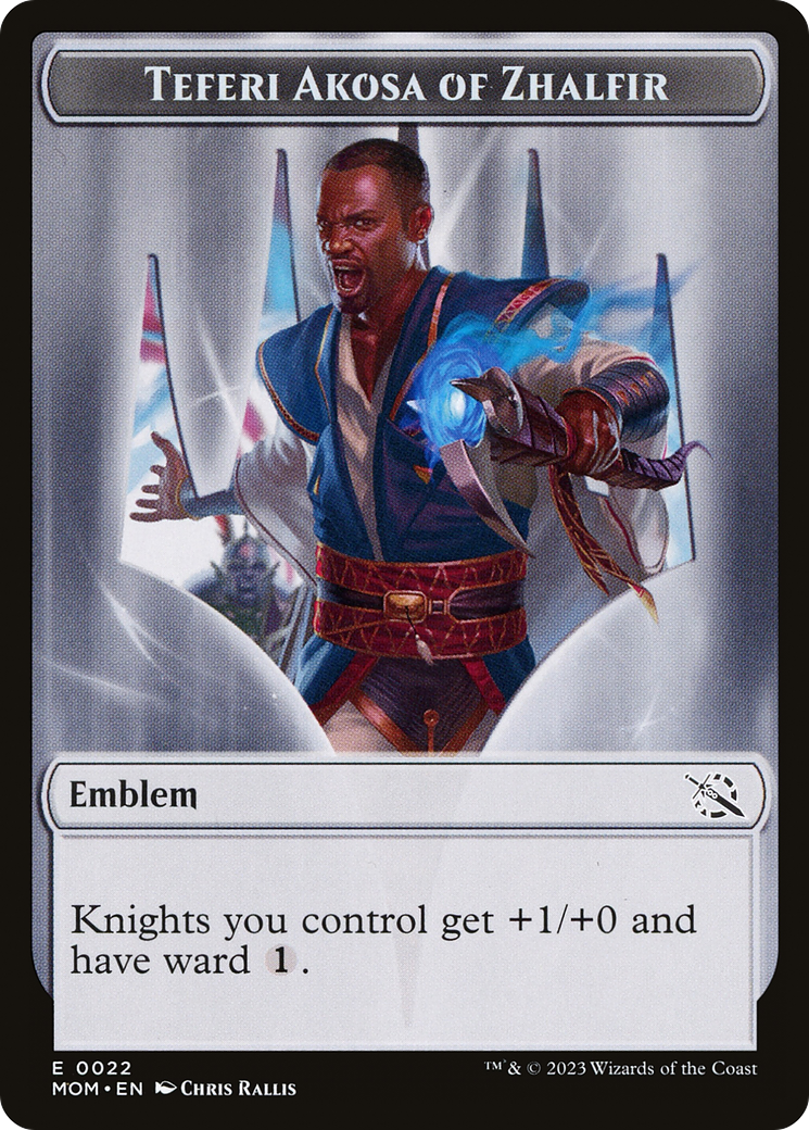 Treasure (21) // Teferi Akosa of Zhalfir Emblem Double-Sided Token [March of the Machine Tokens] | Jomio and Rueliete's Cards and Comics