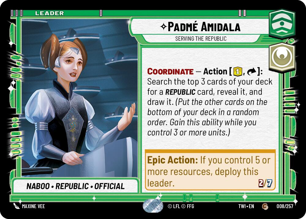 Padme Amidala - Serving the Republic (008/257) (008/257) [Twilight of the Republic] | Jomio and Rueliete's Cards and Comics