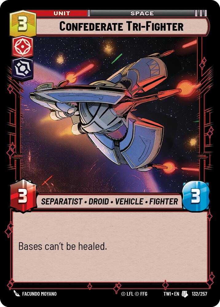 Confederate Tri-Fighter (132/257) (132/257) [Twilight of the Republic] | Jomio and Rueliete's Cards and Comics