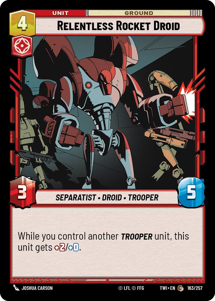 Relentless Rocket Droid (163/257) (163/257) [Twilight of the Republic] | Jomio and Rueliete's Cards and Comics