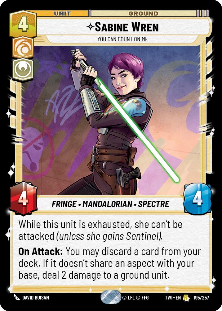 Sabine Wren - You Can Count On Me (195/257) (195/257) [Twilight of the Republic] | Jomio and Rueliete's Cards and Comics
