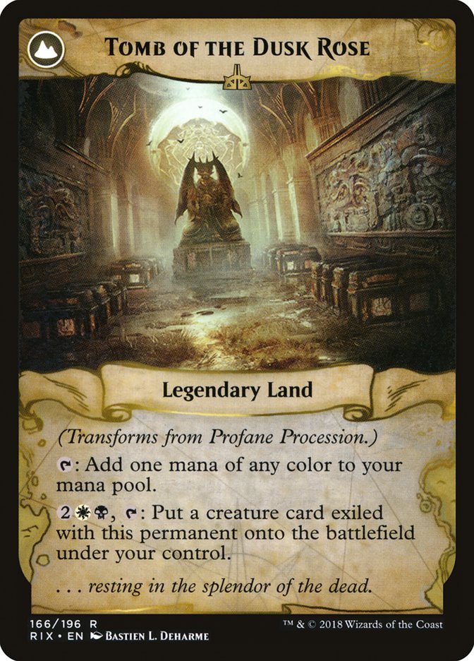 Profane Procession // Tomb of the Dusk Rose [Rivals of Ixalan] | Jomio and Rueliete's Cards and Comics