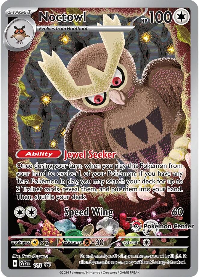Noctowl (141) (Pokemon Center Exclusive) [Scarlet & Violet: Black Star Promos] | Jomio and Rueliete's Cards and Comics