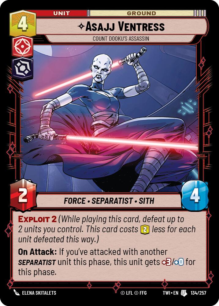 Asajj Ventress - Count Dooku's Assassin (134/257) (134/257) [Twilight of the Republic] | Jomio and Rueliete's Cards and Comics