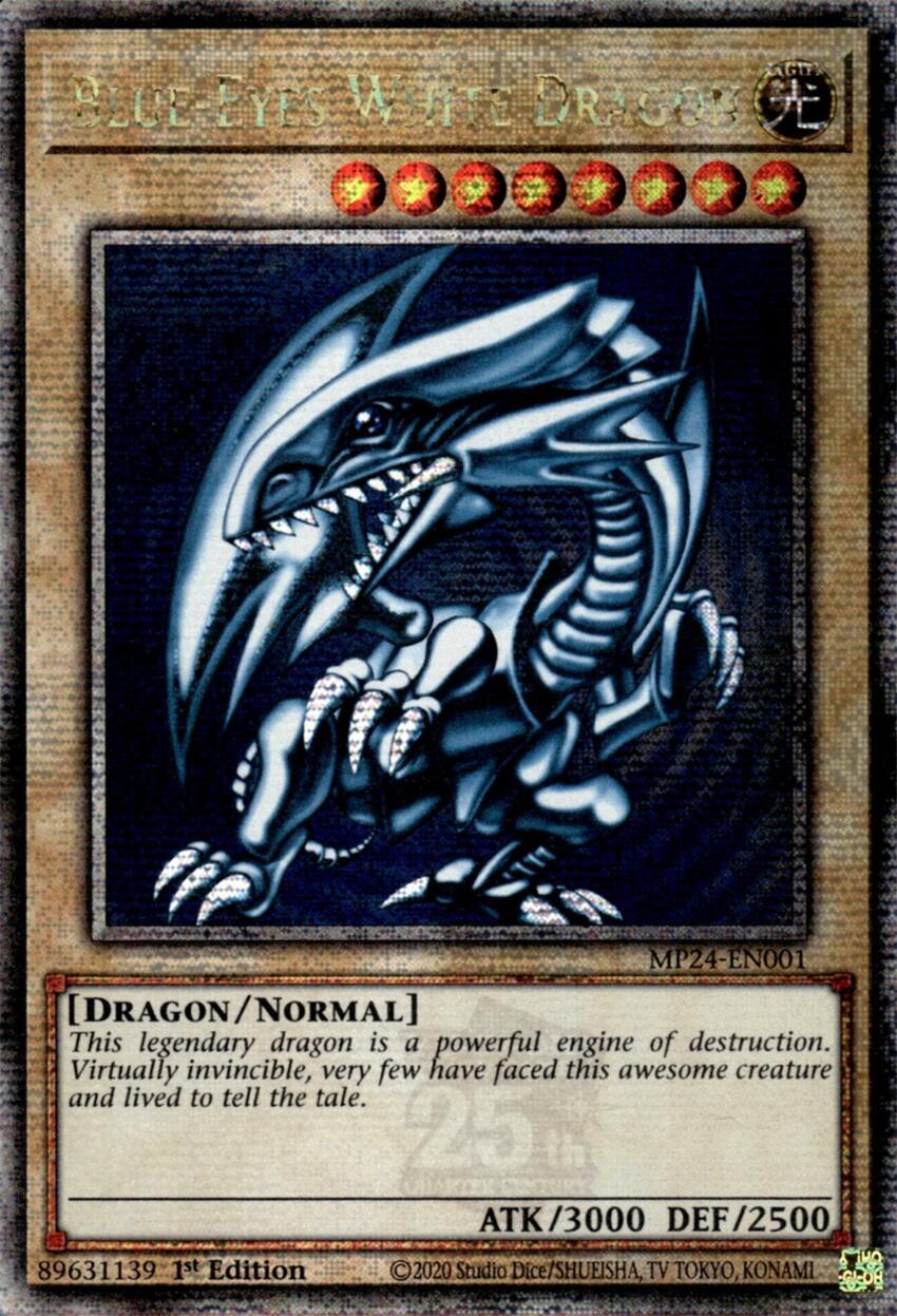 Blue-Eyes White Dragon [MP24-EN001] Quarter Century Secret Rare | Jomio and Rueliete's Cards and Comics