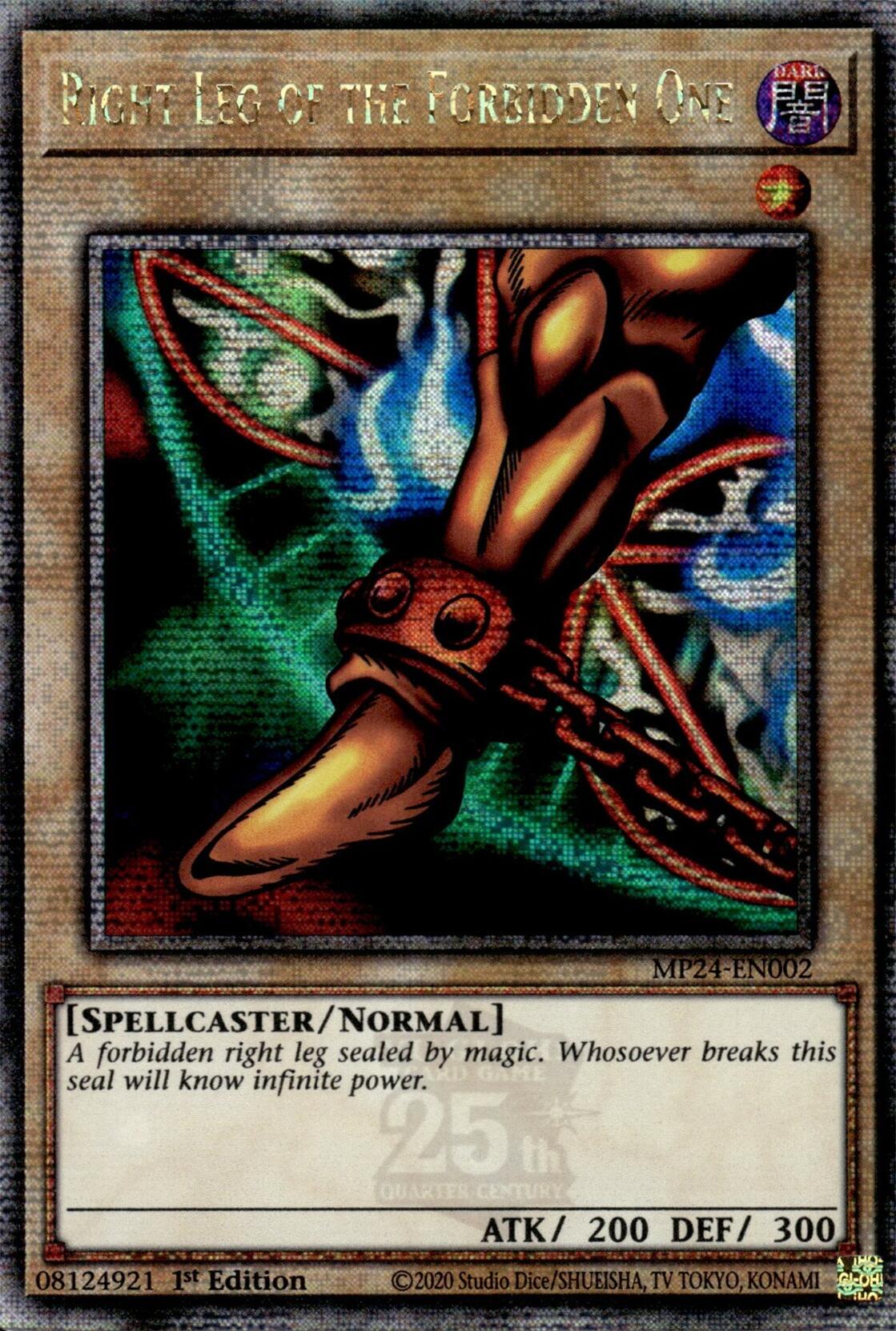 Right Leg of the Forbidden One [MP24-EN002] Quarter Century Secret Rare | Jomio and Rueliete's Cards and Comics