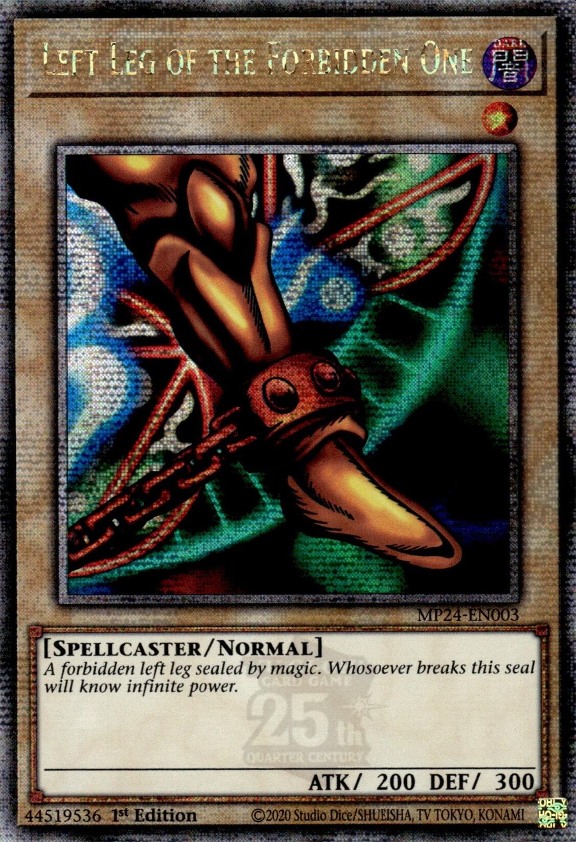Left Leg of the Forbidden One [MP24-EN003] Quarter Century Secret Rare | Jomio and Rueliete's Cards and Comics