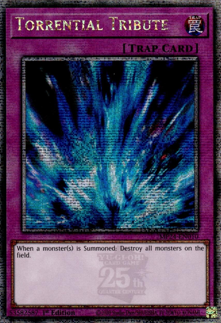 Torrential Tribute [MP24-EN010] Quarter Century Secret Rare | Jomio and Rueliete's Cards and Comics