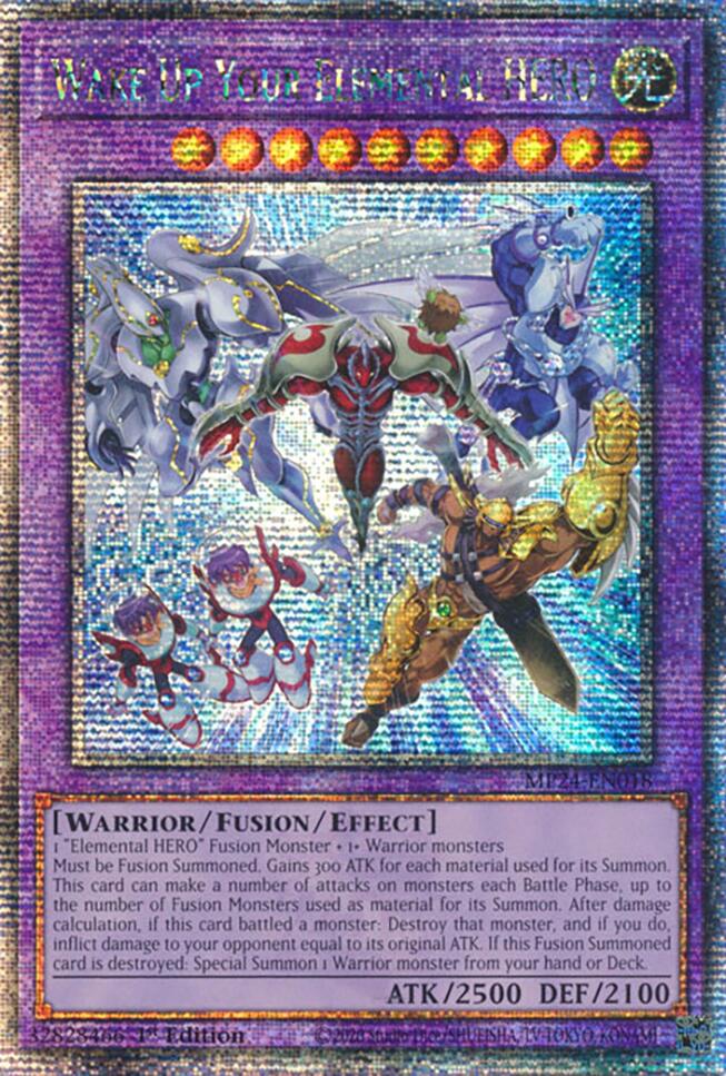 Wake Up Your Elemental HERO [MP24-EN018] Quarter Century Secret Rare | Jomio and Rueliete's Cards and Comics