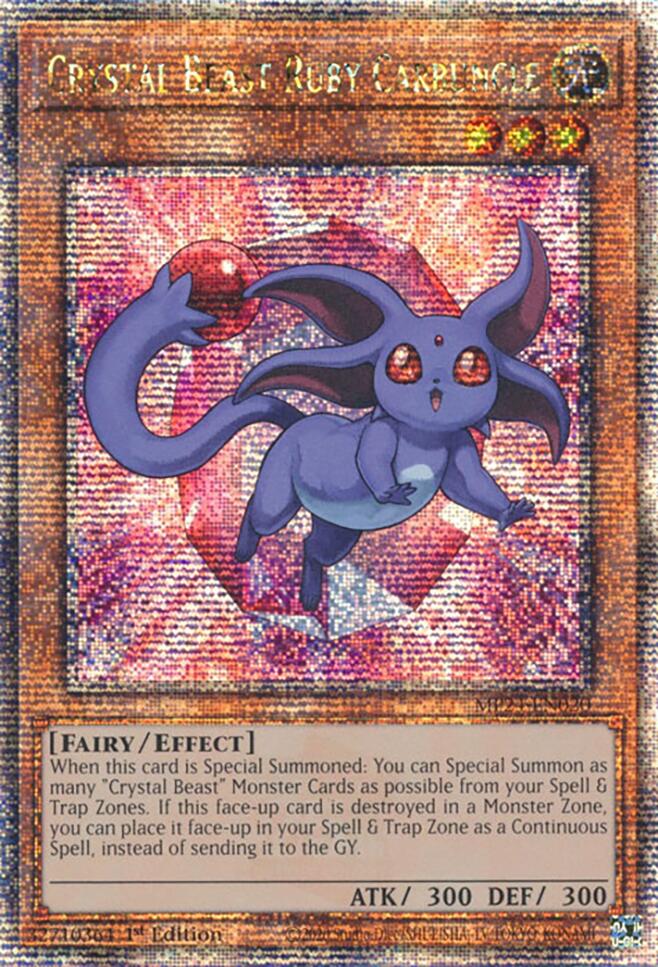 Crystal Beast Ruby Carbuncle [MP24-EN020] Quarter Century Secret Rare | Jomio and Rueliete's Cards and Comics