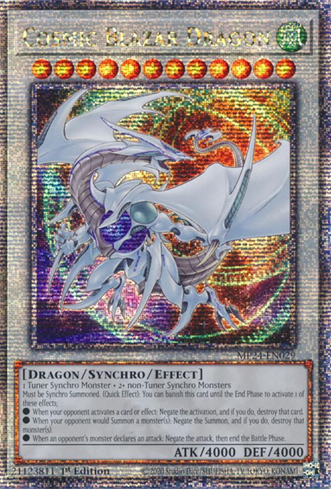 Cosmic Blazar Dragon [MP24-EN029] Quarter Century Secret Rare | Jomio and Rueliete's Cards and Comics