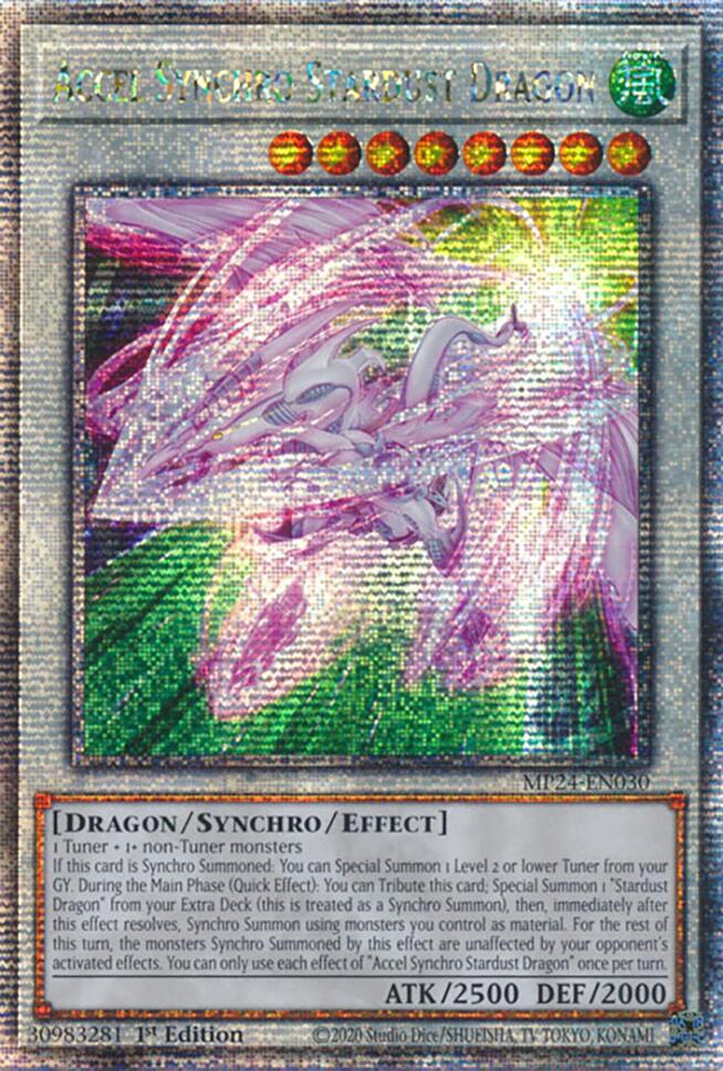 Accel Synchro Stardust Dragon [MP24-EN030] Quarter Century Secret Rare | Jomio and Rueliete's Cards and Comics