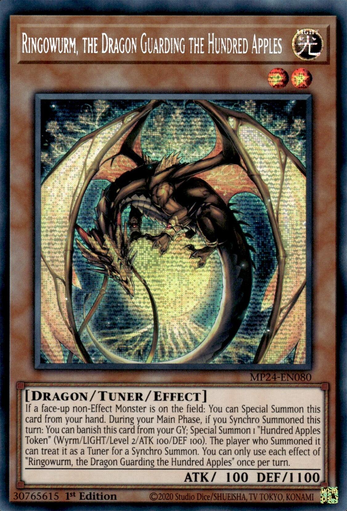 Ringowurm, the Dragon Guarding the Hundred Apples [MP24-EN080] Prismatic Secret Rare | Jomio and Rueliete's Cards and Comics