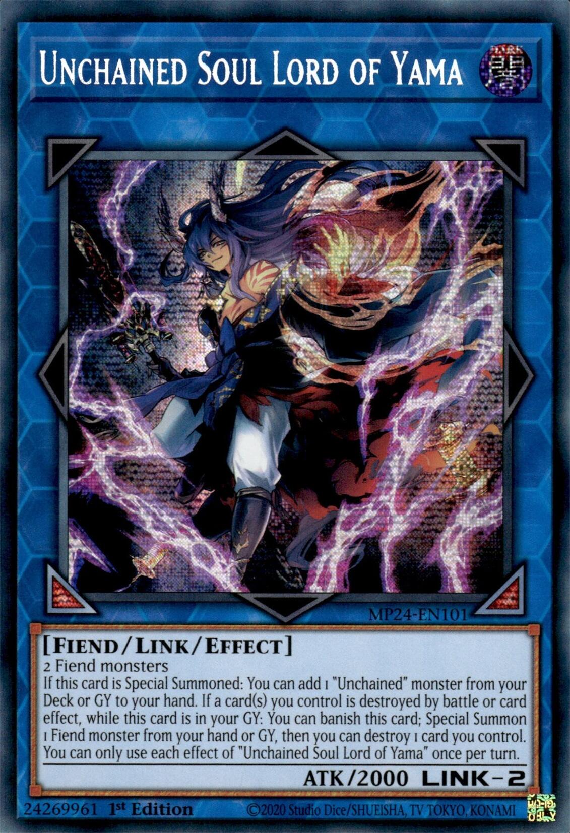 Unchained Soul Lord of Yama [MP24-EN101] Prismatic Secret Rare | Jomio and Rueliete's Cards and Comics