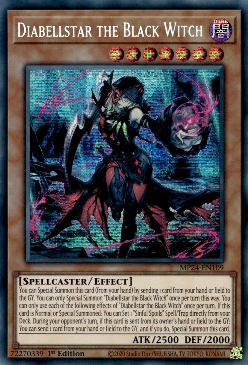 Diabellstar the Black Witch [MP24-EN109] Prismatic Secret Rare | Jomio and Rueliete's Cards and Comics