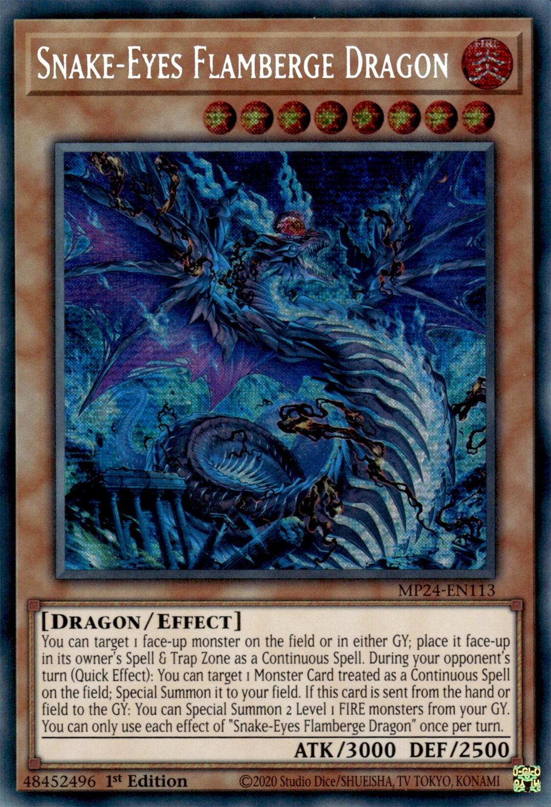 Snake-Eyes Flamberge Dragon [MP24-EN113] Prismatic Secret Rare | Jomio and Rueliete's Cards and Comics