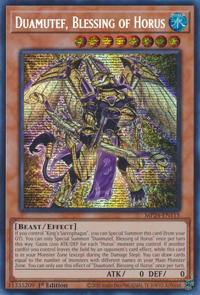 Duamutef, Blessing of Horus [MP24-EN115] Prismatic Secret Rare | Jomio and Rueliete's Cards and Comics
