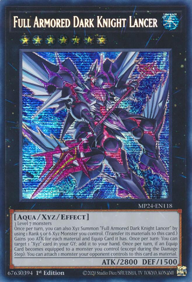 Full Armored Dark Knight Lancer [MP24-EN118] Prismatic Secret Rare | Jomio and Rueliete's Cards and Comics