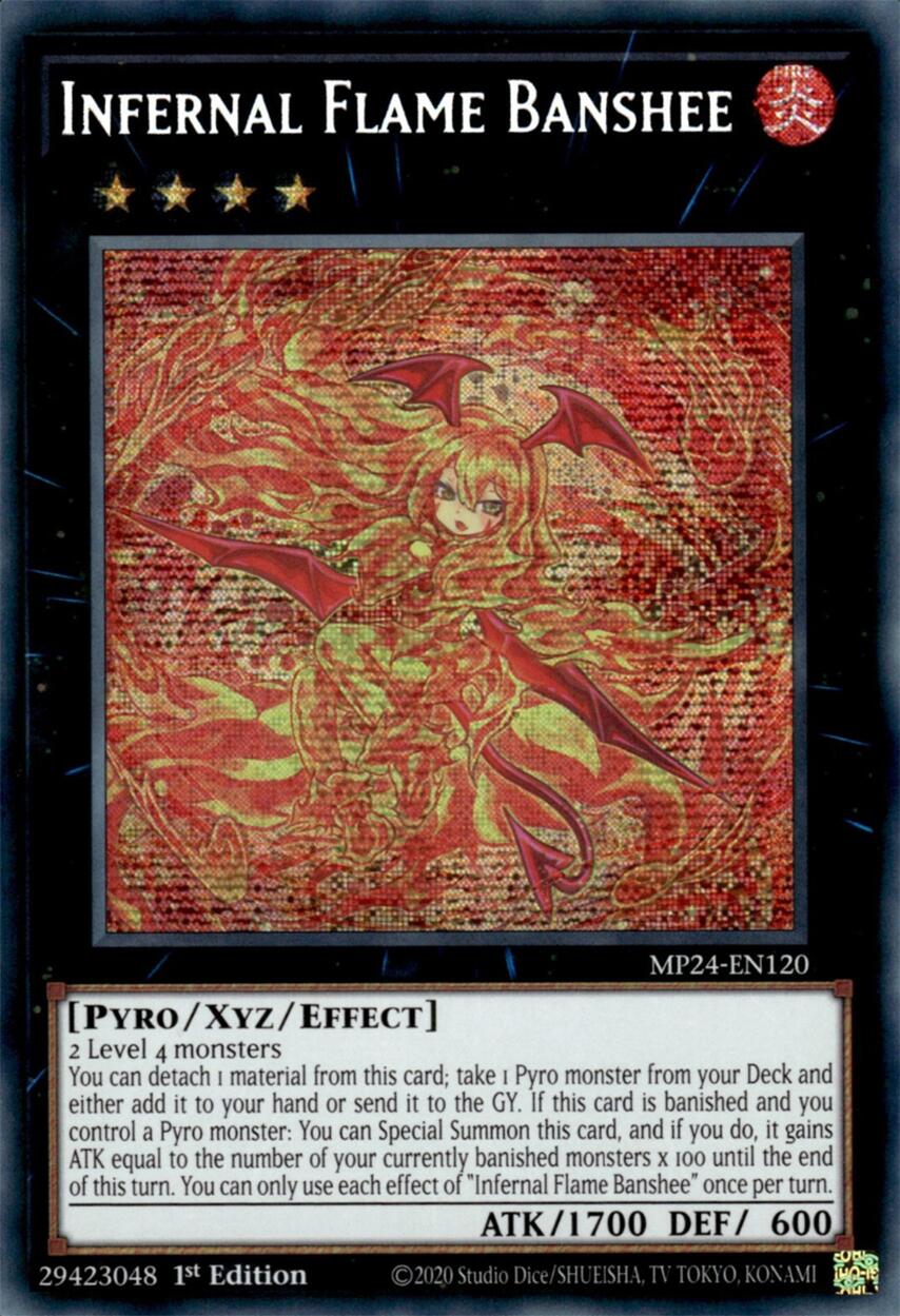 Infernal Flame Banshee [MP24-EN120] Prismatic Secret Rare | Jomio and Rueliete's Cards and Comics