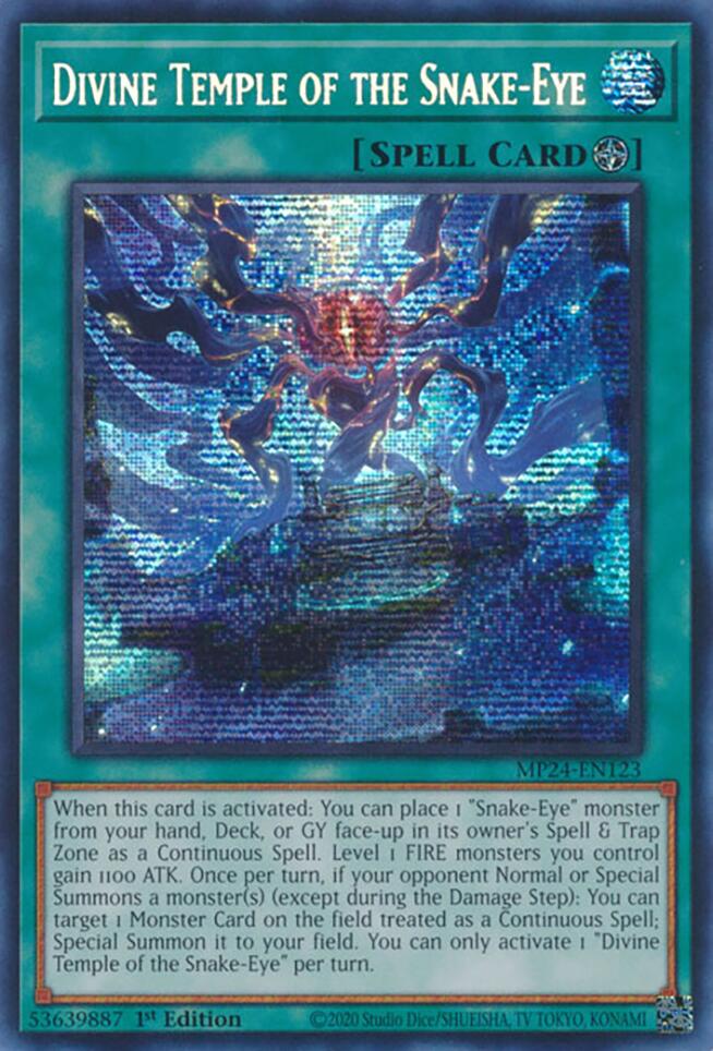 Divine Temple of the Snake-Eye [MP24-EN123] Prismatic Secret Rare | Jomio and Rueliete's Cards and Comics