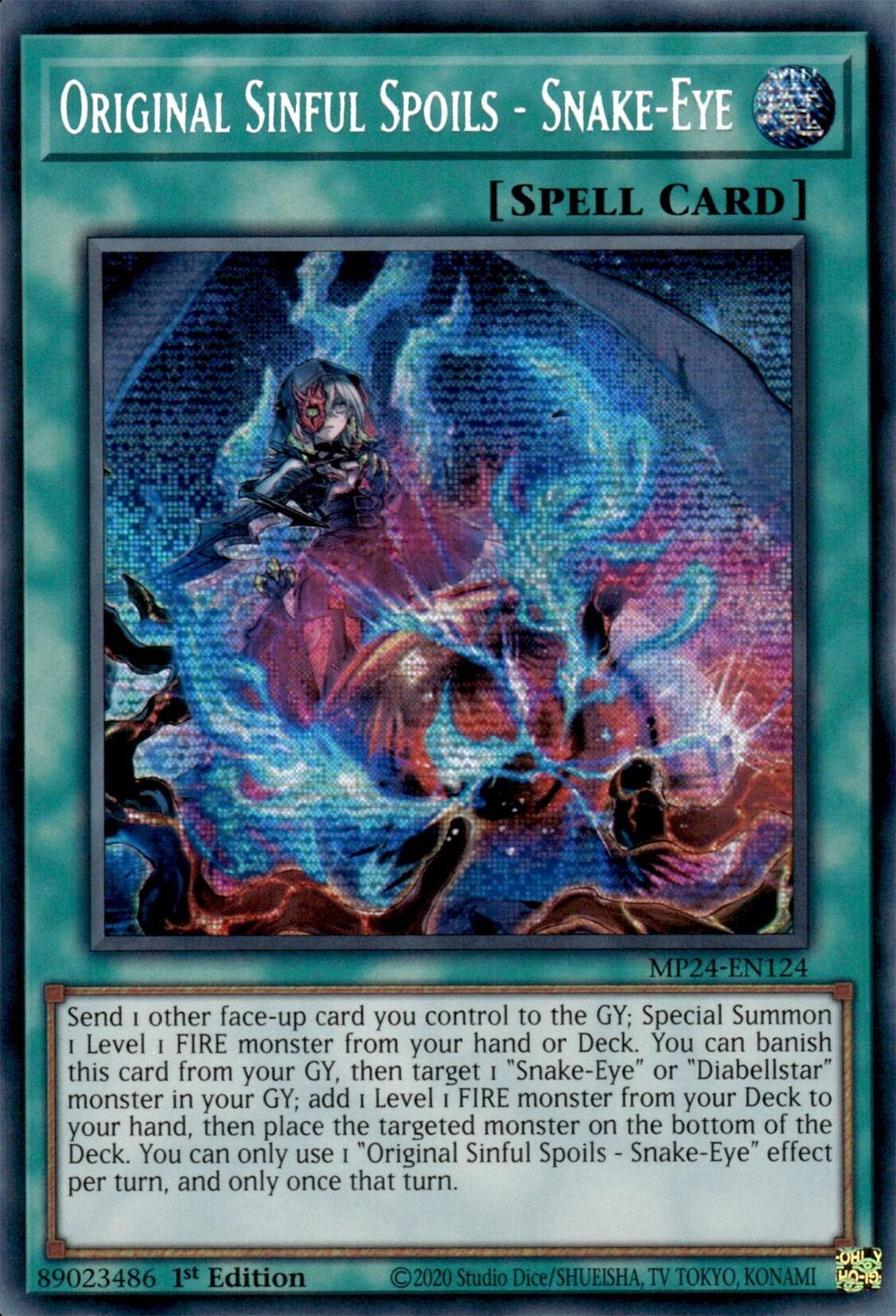Original Sinful Spoils - Snake-Eye [MP24-EN124] Prismatic Secret Rare | Jomio and Rueliete's Cards and Comics