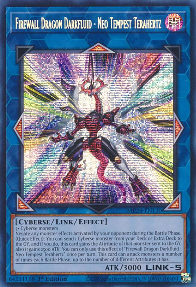 Firewall Dragon Darkfluid - Neo Tempest Terahertz [MP24-EN130] Prismatic Secret Rare | Jomio and Rueliete's Cards and Comics