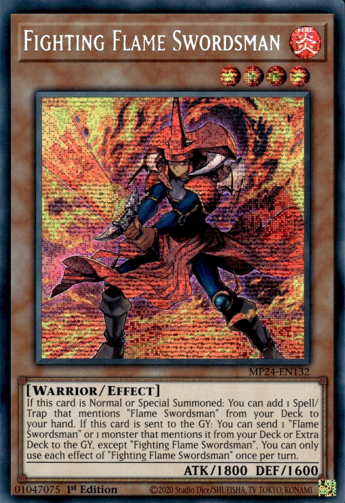 Fighting Flame Swordsman [MP24-EN132] Prismatic Secret Rare | Jomio and Rueliete's Cards and Comics