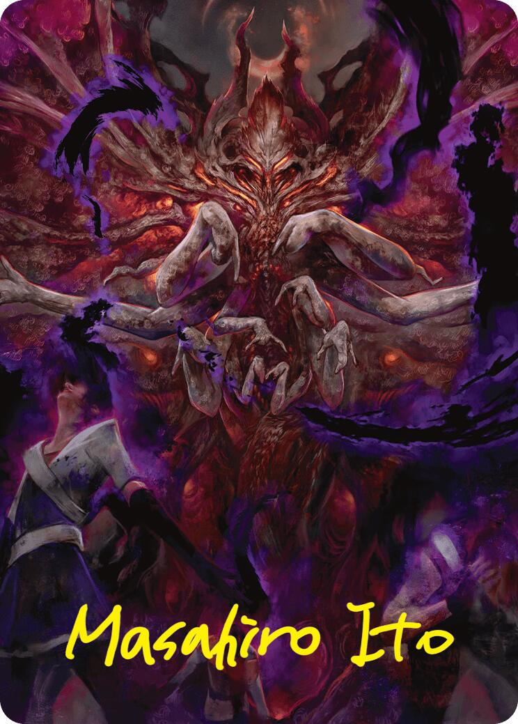 Damnation Art Card (Gold-Stamped Signature) [Duskmourn: House of Horror Art Series] | Jomio and Rueliete's Cards and Comics