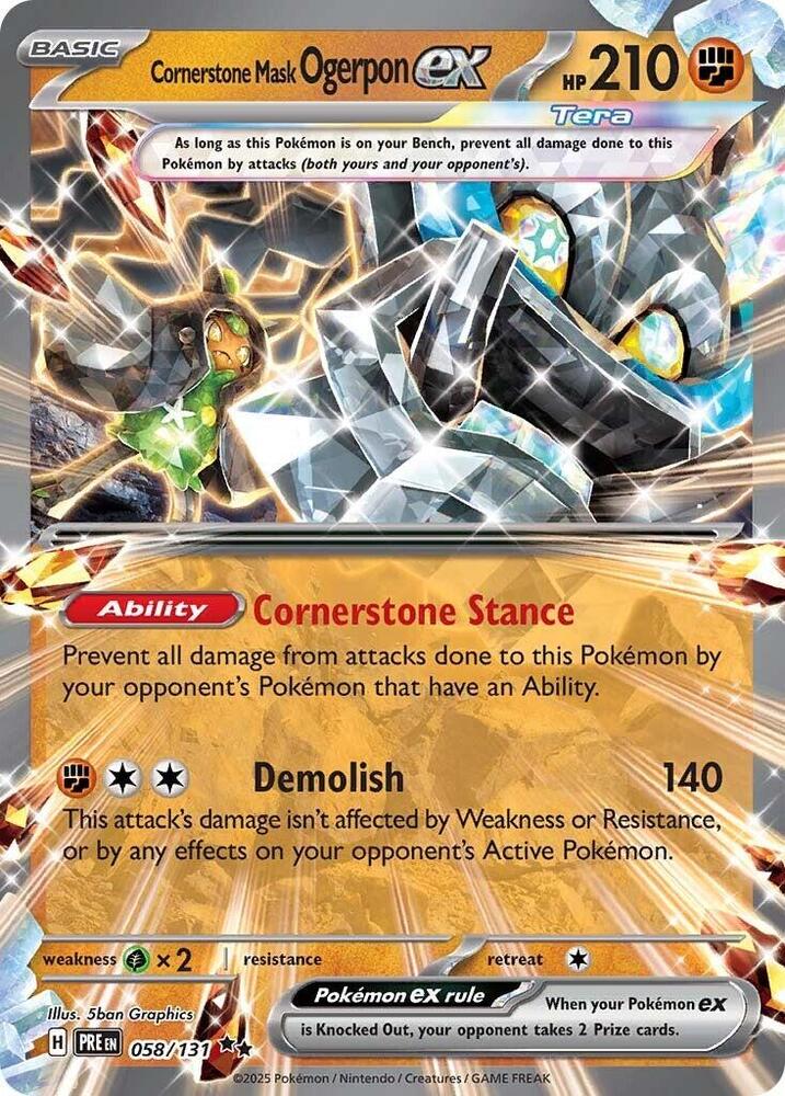 Cornerstone Mask Ogerpon ex (058/131) [Scarlet & Violet: Prismatic Evolutions] | Jomio and Rueliete's Cards and Comics