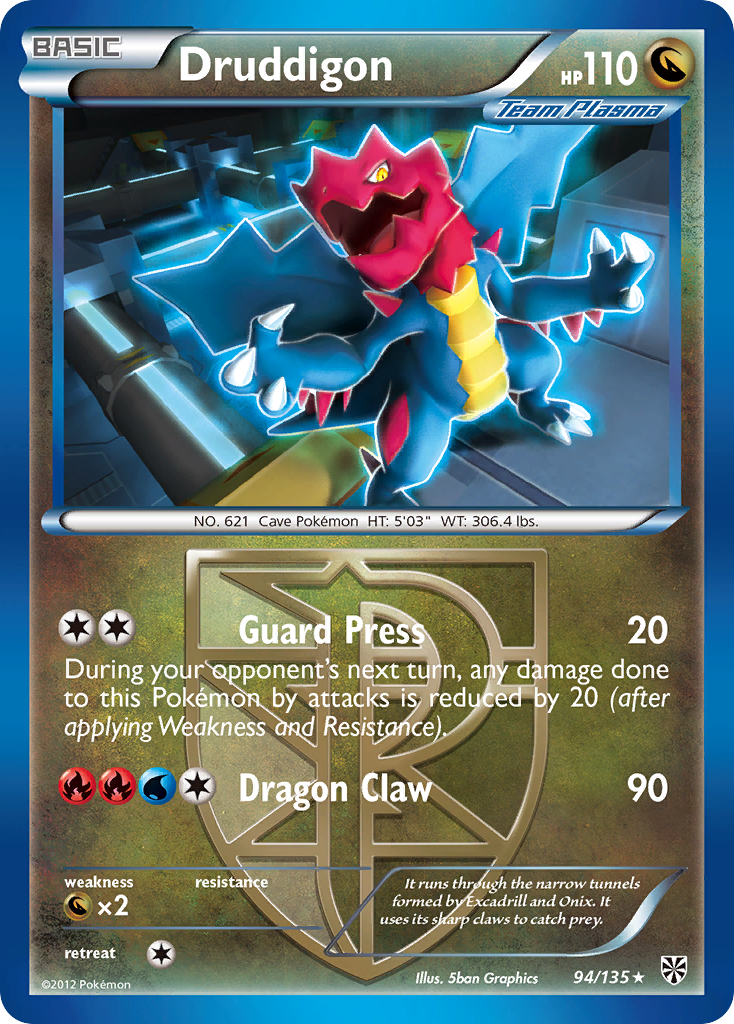 Druddigon (94/135) [Black & White: Plasma Storm] | Jomio and Rueliete's Cards and Comics