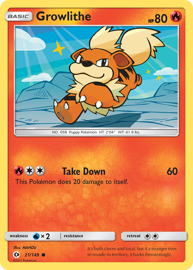 Growlithe (21/149) [Sun & Moon: Base Set] | Jomio and Rueliete's Cards and Comics