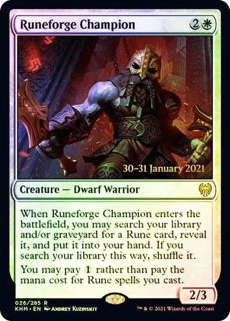 Runeforge Champion [Kaldheim Prerelease Promos] | Jomio and Rueliete's Cards and Comics