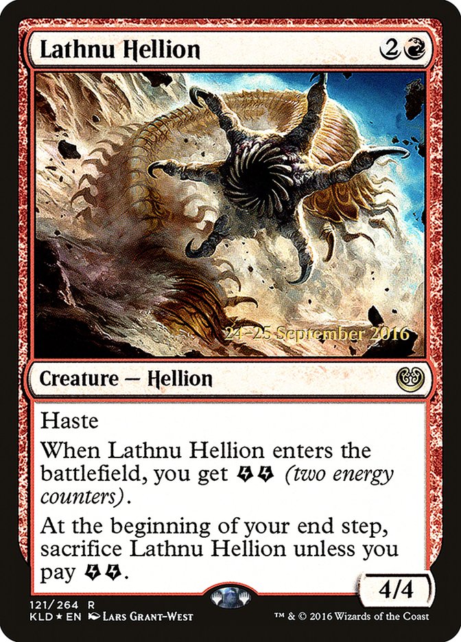 Lathnu Hellion [Kaladesh Prerelease Promos] | Jomio and Rueliete's Cards and Comics