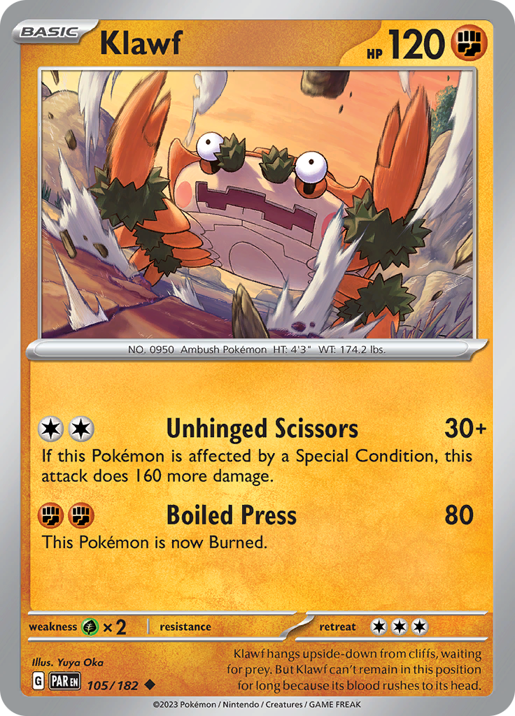 Klawf (105/182) [Scarlet & Violet: Paradox Rift] | Jomio and Rueliete's Cards and Comics