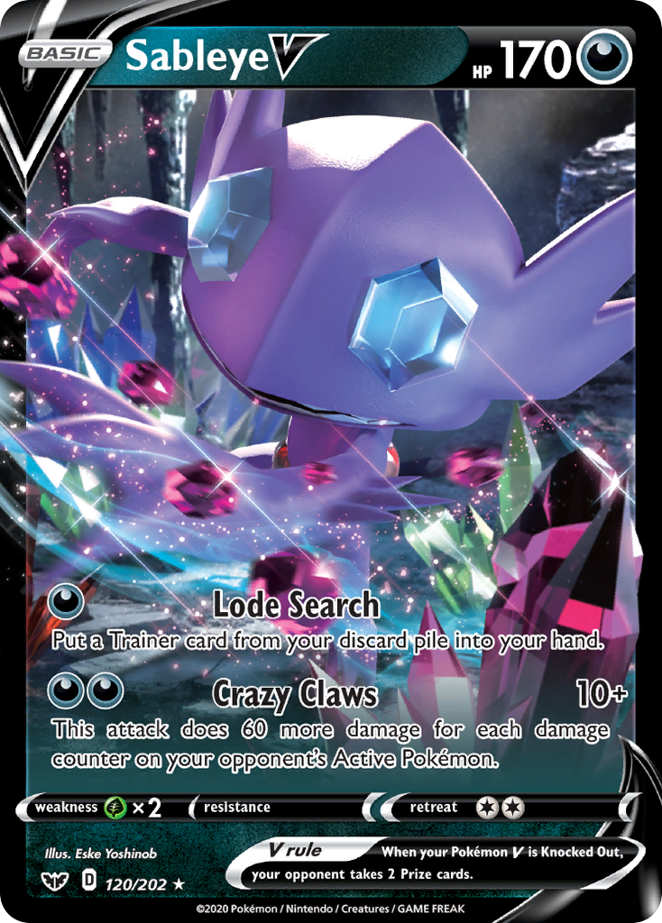 Sableye V (120/202) [Sword & Shield: Base Set] | Jomio and Rueliete's Cards and Comics