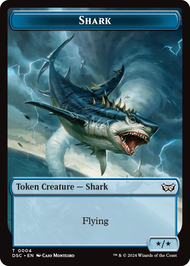Shark // Copy Double-Sided Token [Duskmourn: House of Horror Commander Tokens] | Jomio and Rueliete's Cards and Comics